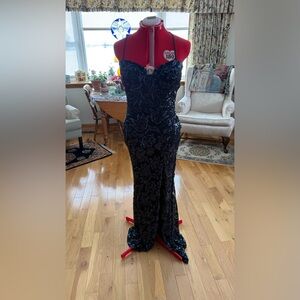 Windsor Black and Blue Sequin Dress